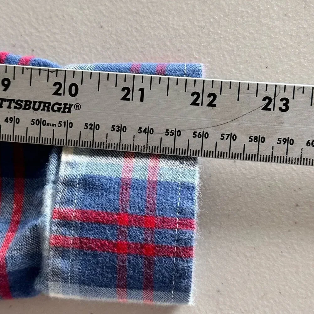 Vineyard Vines Plaid Flannel‎ Shirt Boys L Red/Navy/White Preppy Fall Classic